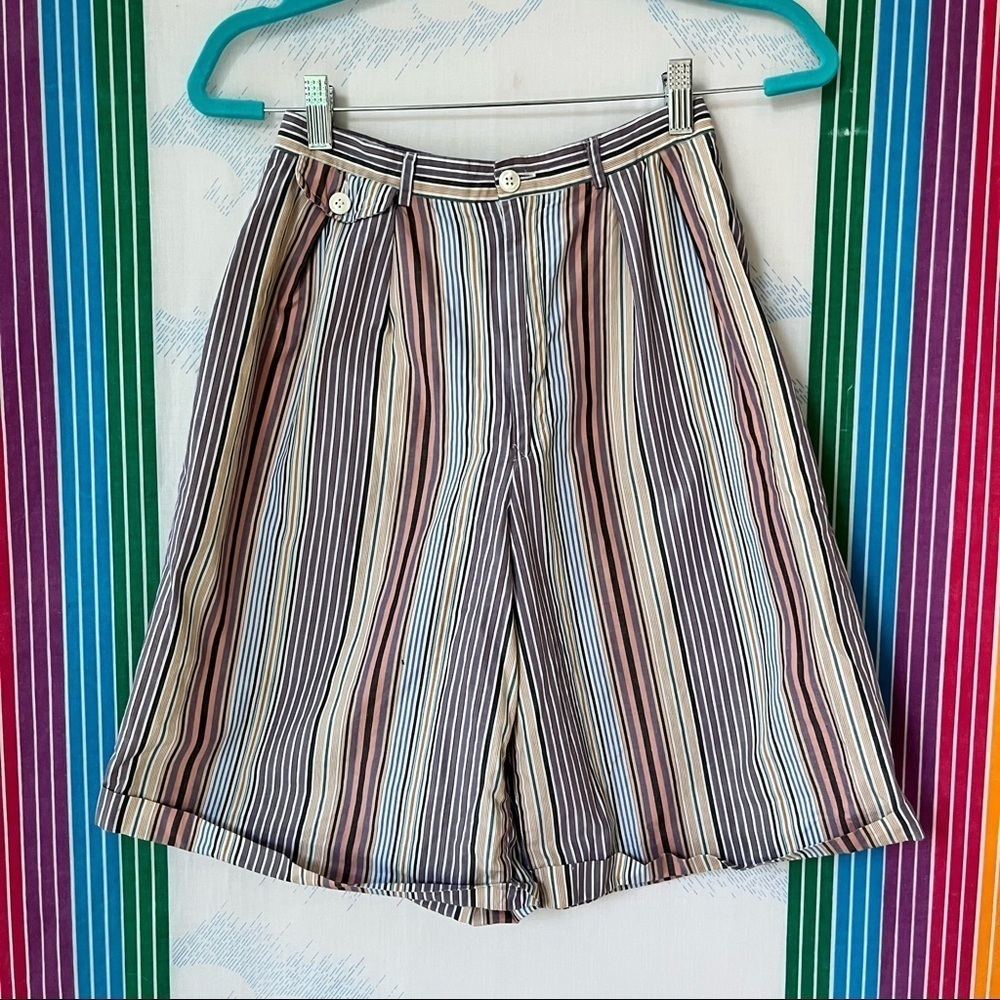 VINTAGE Ralph Lauren striped cotton shorts preppy classic basic waist 25